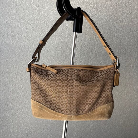 Vintage Coach Canvas Shoulder Bag Y2K - Picture 1 of 10